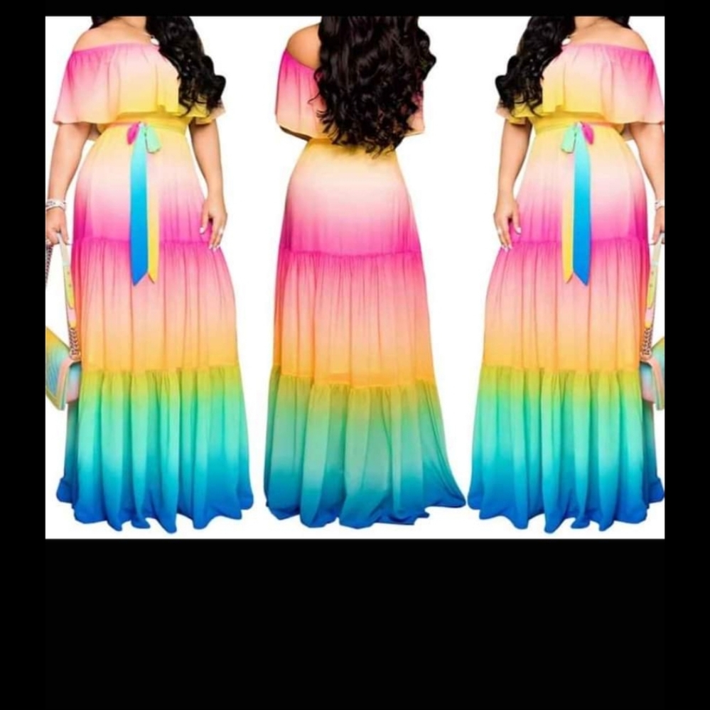Multi color maxi with belt